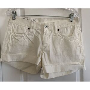 Madewell Womens Shorts Size 27 White Cuffed Jean denim 5 Pockets